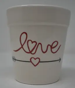 Live Lavender Plant in Love Heart Ceramic Planter Pot