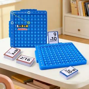 Math Bubble Board Addition Subtraction Multiplication Division, 4-In-1 Double-Sided Flashcards, Stress Relief, Best Gift for Kids