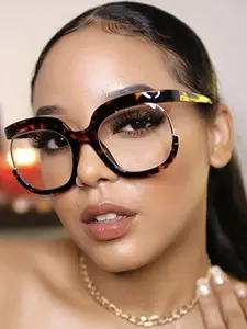 Trendy Leopard Print Hip Hop Glasses for Women, Stylish Party Accessories for Beach and Street Outings, Casual Fashion Statement