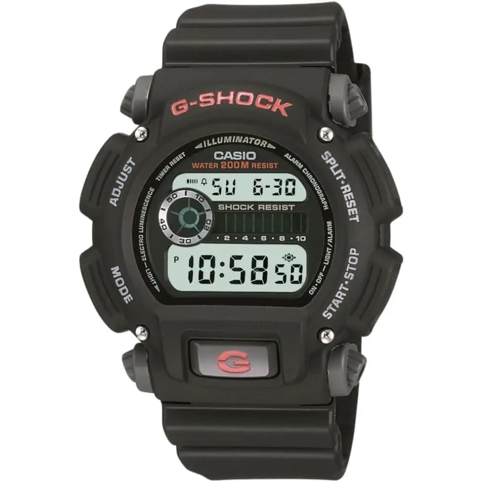 Casio G-Shock DW9052-1V Men's Digital Sports Watch, Shock Resistant, 200M Water Resistant, 1/100 Sec Stopwatch, Countdown Timer, LED Light, Dual Time, Multi Alarm, Auto Calendar, 2-Year Battery