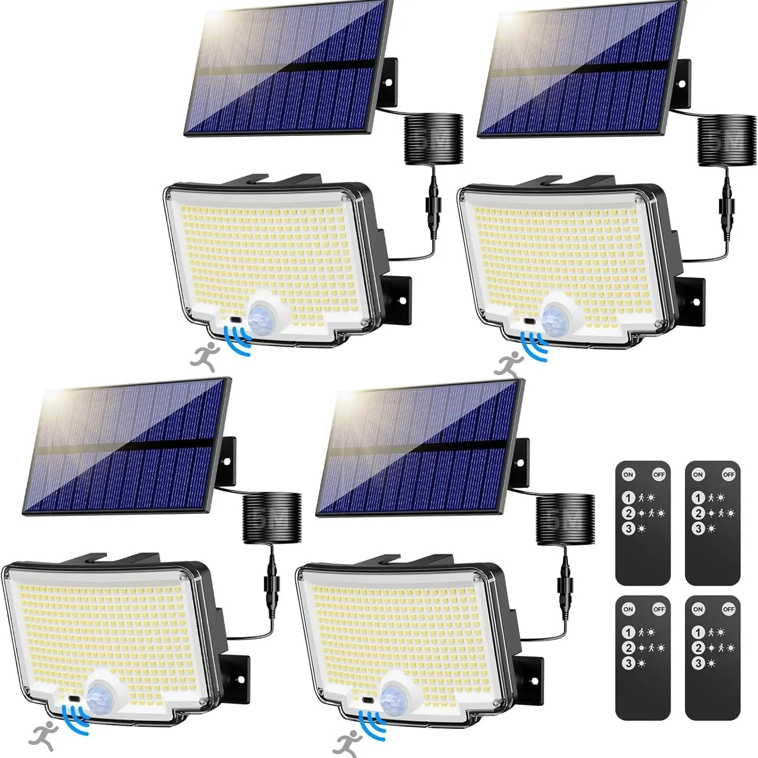 Solar Powered Outdoor Wall Light, Outdoor Solar Lighting, 3 Modes 270° Illumination Solar Wall Light with Remote Control, Waterproof LED Wall Mounted Light for Garden Patio
