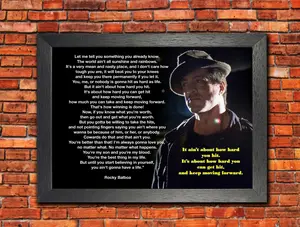 Motivational Rocky Balboa Poster, Sylvester Stallone Boxing Film Quote Wall Art, Inspirational Gym Decor, Determination and Grit Boxing Artwork