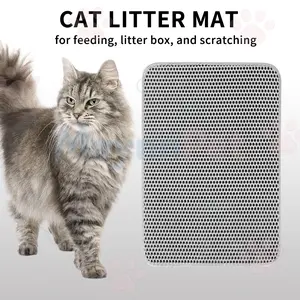 [MeynnPet]  Cat Litter Mat/Soft Material Protects Cat Paws/Honeycomb Double Layer Design/Scatter Control/Easier to Clean/Washable non slip