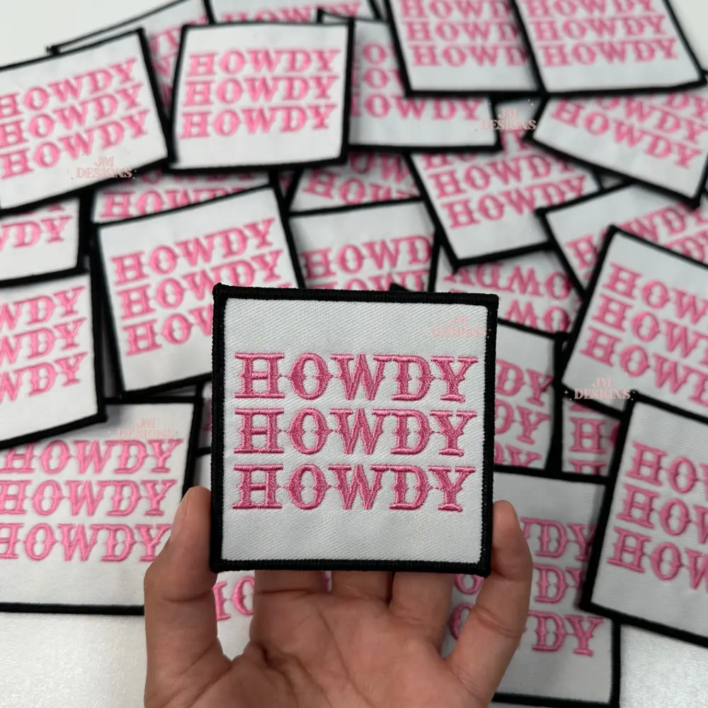 Pink Howdy Cowgirl Patch |Iron On | Patch| Western Boot | Space Cowgirl | Southern Girl | Hat Bar