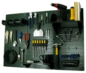 4ft Metal Pegboard Premium Tool Storage Kit - Green Toolboard with Hooks