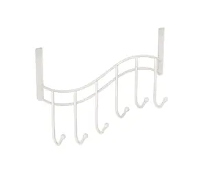 Hook Hanger Behind the Door Clothes Storage Artifact No-Hole Wall Shelf Bedroom Door Wall-Mounted Coat Rack Multi-Functional Rust-Free Strong Material