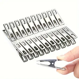 20 stainless steel clothespins, clothespins, laundry clips, household clothespins, strong wind and windproof fixing clips, clothespins, clothespins, metal clips, multi-functional clips, clothespin AB064