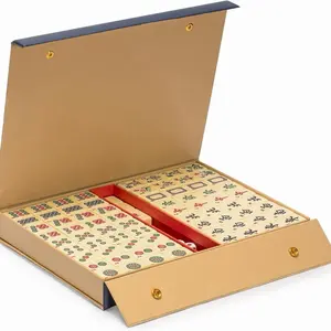 Yellow Mountain Imports "Bleau Fontaine Chinese Mahjong Set with 146 Medium Tiles and Blue Vinyl Case — for Chinese Style Gameplay Only
