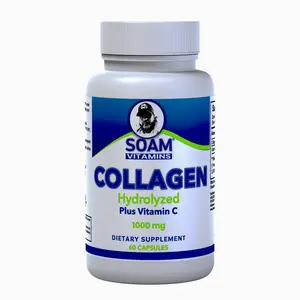 SoamCollagen x 60 Capsules - Hydrolyzed Collagen with Peptides Plus Vitamin C 100 Mg - Dietary Supplement - SOAM VITAMINS