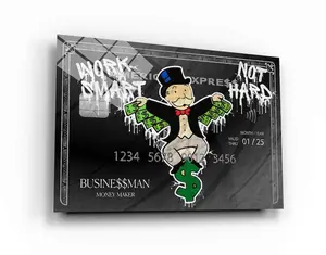 Monopoly Money Art Print - Work Smart Not Hard - Hustle Wall Decor