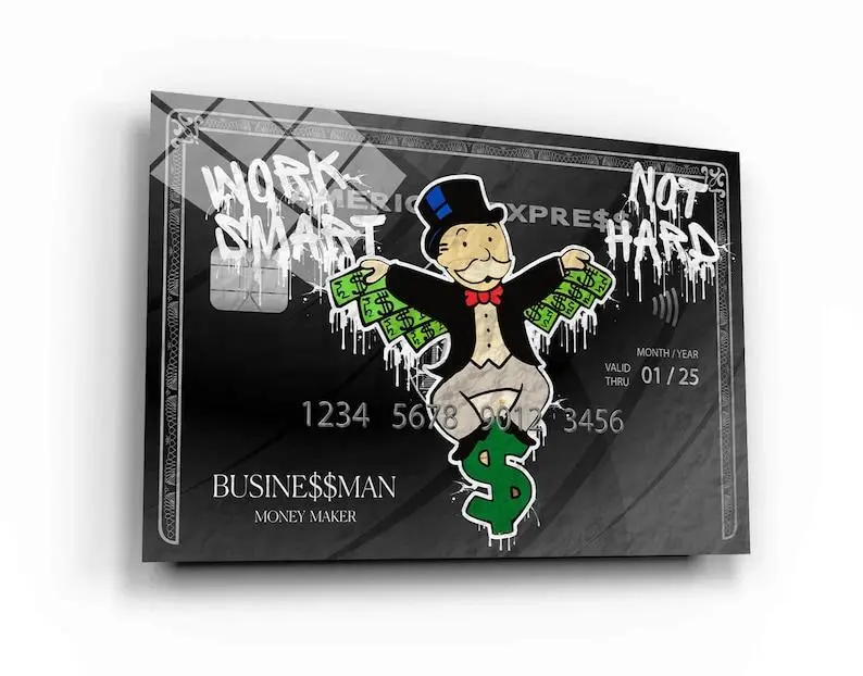 Monopoly Money Art Print - Work Smart Not Hard - Hustle Wall Decor