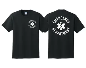 [MADE IN US] Emergency Department T-Shirt – Black Graphic Tee with Star of Life Medical Symbol, Perfect for EMT, Paramedics, Nurses, ER Staff & Healthcare Heroes
