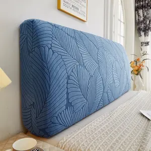 Modern Minimalist Large Leaf Pattern Bed Headboard Cover - Full-Cover Dustproof Dirt-Resistant Softback Pillowcase, Machine-Washable, Multiple Sizes