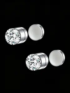 Magnetic Ear Bone Clips Set (2 Pieces), Simple Street Hip-Hop European Style, No Piercing Magnetic Sparkle Earrings, Unique Fashion Accessory, Fashionable Jewelry Accessories