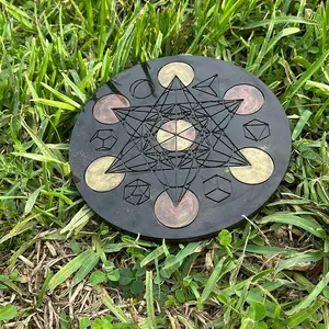 Charging plate with Shungite, Quartz Powder, Copper Powder and Brass Powder.