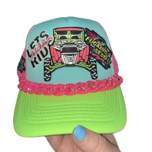 Let's Ride SXS Off Road Hat with Graphic Design, Adjustable Strap, and Colorful Features