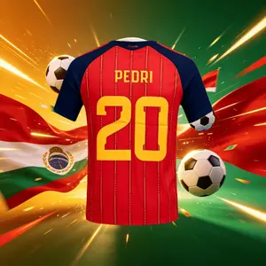 2026 Spain 19#Lamine Yamal and 20#Pedrl Short And Long Sleeve Soccer Jersey Fans Version Breathable