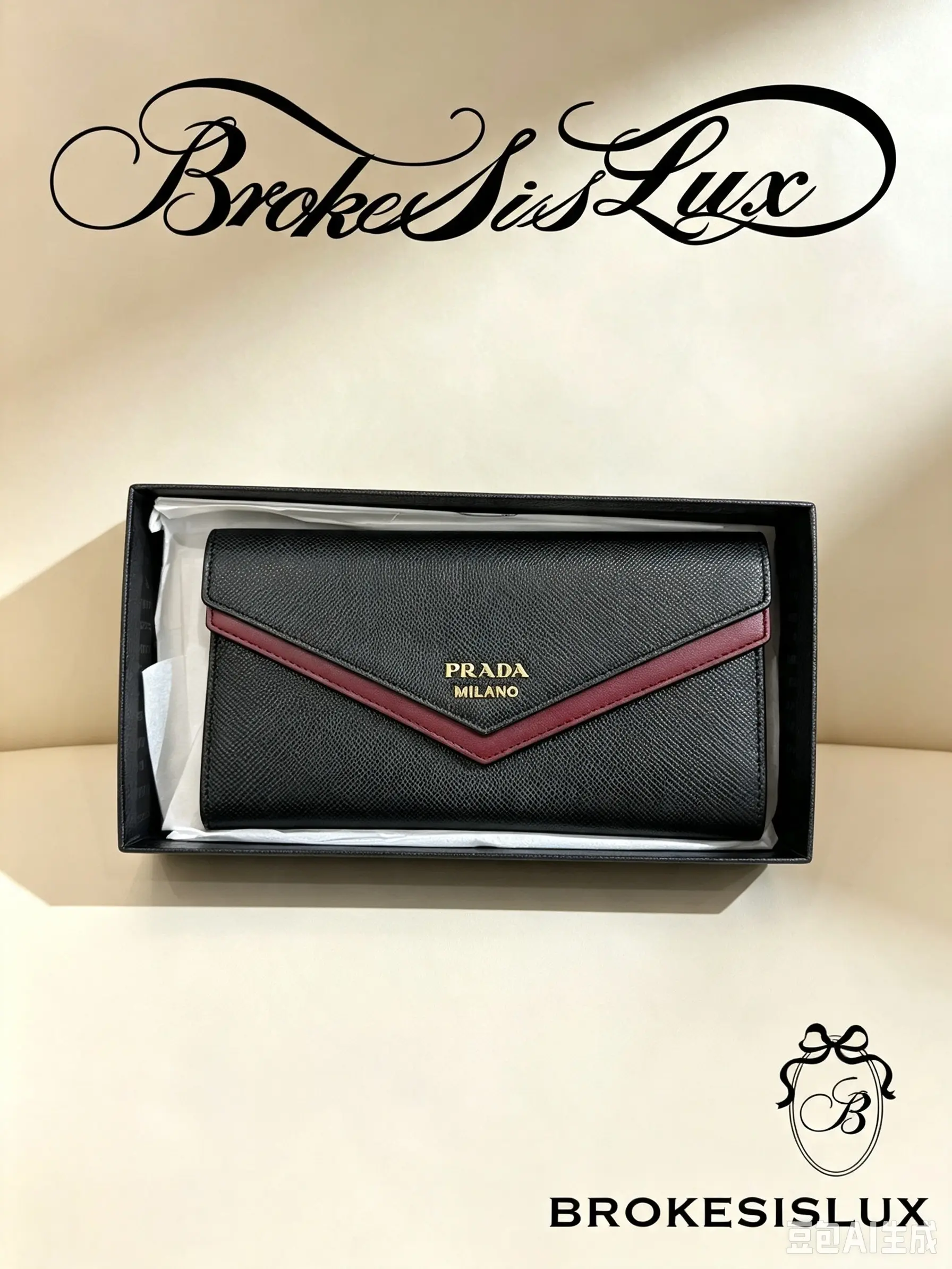 Pre-owned PRADA Large Saffiano Leather Envelope Flap Long Wallet