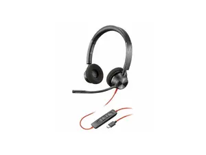 Poly Blackwire 3320 USB-C Wired Headset TAA - Mono - On-ear - Monaural - Supra-aural - Omni-directional Microphone - Noise Canceling - Black