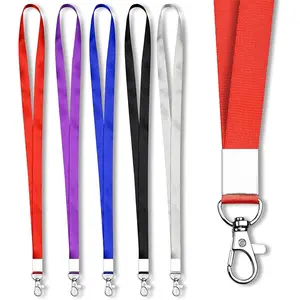 5 Colors 5 Pcs Badge Lanyard with Key and ID Clip, Teacher Men Women Premium Lanyard, Cruise Badge Lanyard, Key Wallet Phone USB Keychain