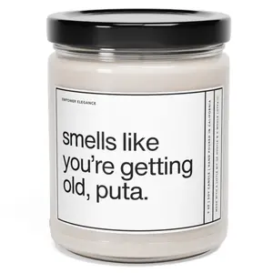 Smells Like You're Getting Old Puta Candle, Funny Birthday Gift For Friend, Best Friend Birthday Candle 20th 25th 30th 40th Birthday Present, 9oz Scented Soy Wax Candle, Home Decor