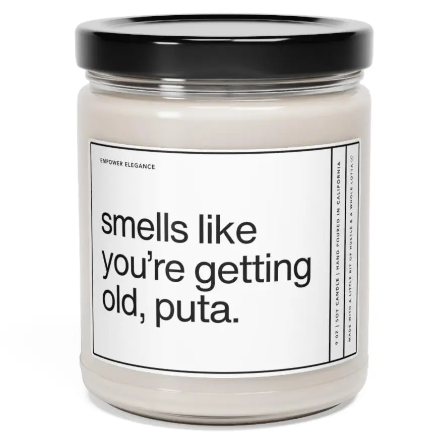 Smells Like You're Getting Old Puta Candle, Funny Birthday Gift For Friend, Best Friend Birthday Candle 20th 25th 30th 40th Birthday Present, 9oz Scented Soy Wax Candle, Home Decor