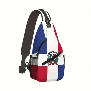 [Made in US] Crossbody Chest Bag Hiking Backpack Flag Of The Dominican Republic Shoulder Bag Folding Large Capacity Fashion Durable Can Be Used for Shopping, Work, Leisure Travel Beach Bag Fishing Backpack