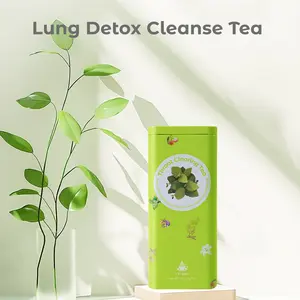 Lung Detox Cleansing Tea, Herbal Tea Blend with Mint, Licorice, and Basil Leaves, specially formulated for lung purification, 3g, 15 bags, promotes respiratory health and soothes coughs, New Year's Gi