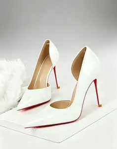 Stylish Women's High Heel Shoes, European Style PatentLeather, Elegant Hollow Side Design, Slimming Look forParties and Events Heeled Footwear Fashion Classy Girl Pedal