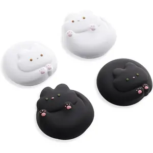 Z-CWA3   Joystick Caps Compatible with Switch 2 - Anti-Slip Thumb Grip Caps - Silicone Analog Cover Thumbstick Grips for Switch 2025, Black & White Kittens