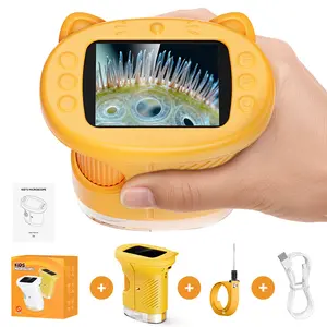 AuroraHaven 1000X Handheld Digital Microscope with 4K 2.4" IPS Screen USB-Powered Portable for Kids Students Educational Science Toy Compact Durable Learning Materials Teaching Supplies