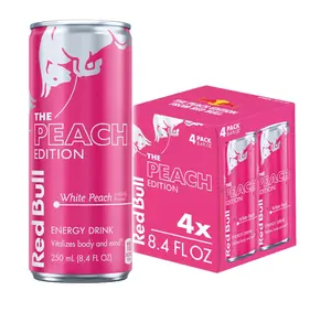 Red Bull Peach Edition Energy Drink, White Peach, 8.4 fl. oz., Pack of 4, with 80mg Caffeine, Taurine & B Vitamins