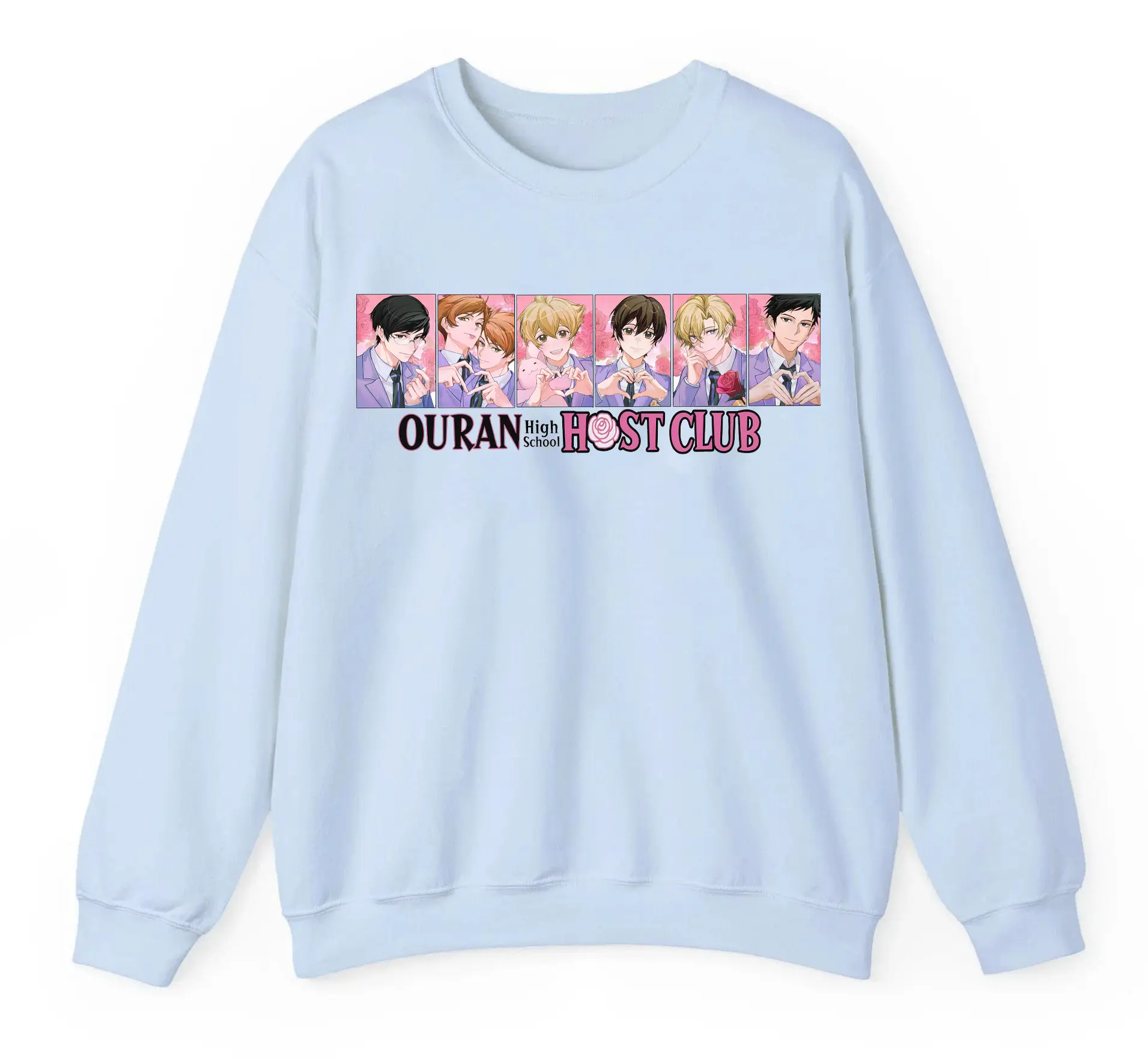 Women's Ouran High School Host Club Characters Hoodie - Casual Cotton-Polyester Fabric, Loose-Fit, Long-Sleeve Round Neck Pullover Lady Tops Sweatshirt
