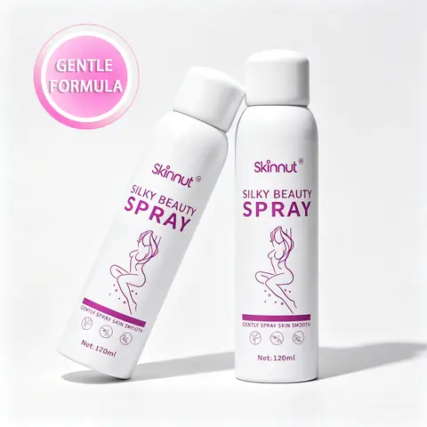 Skinnut Gentle Painless Hair Removal Mousse Cream - Hypoallergenic Moisturizer for Sensitive & Normal Skin, Smooth Wipe-Off for Arms, Compact and Easy to Carry, 120ml Body Care Cosmetic for Men & Women