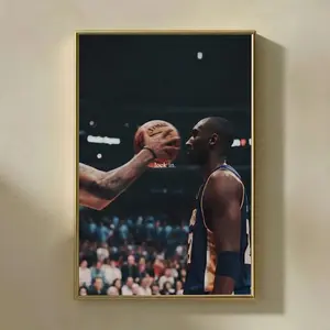 [NO FRAME] Kobe Bryant Lock In Poster, Black and White Basketball Wall Art, Mamba Mentality Motivation Print Sports Room Decor Athlete Focus Gym Poster
