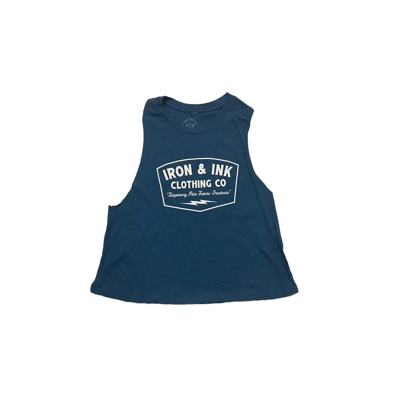 Ladies Future Greatness Racerback Crop Tank Top- Heather Deep Teal