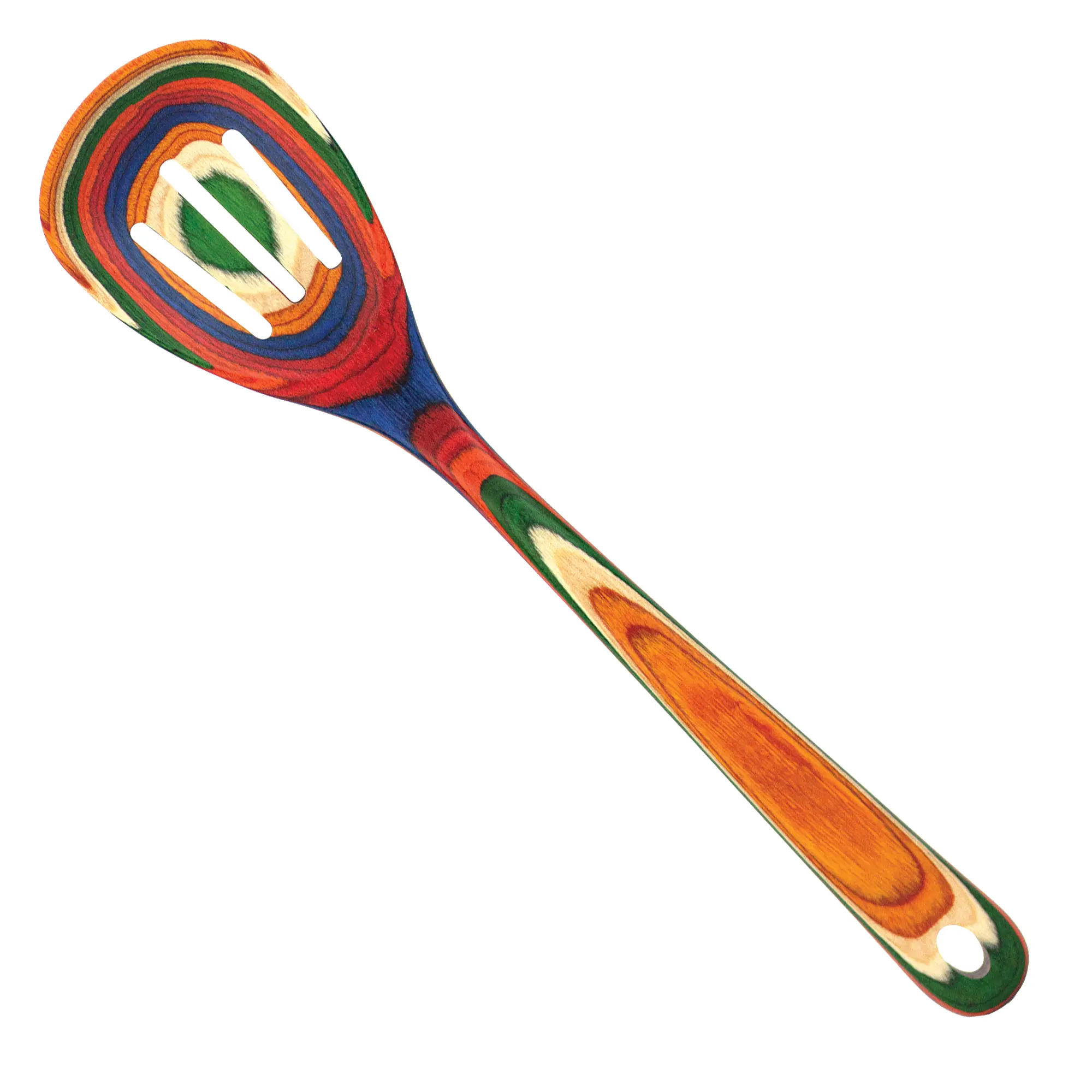 Utensil: Colorful Slotted Birch Cooking Spoon