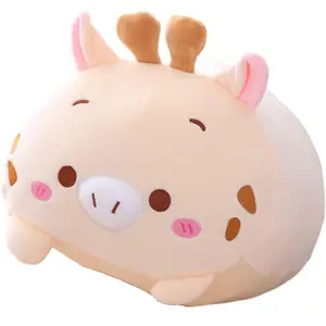 Cute Plush Deer Stuffed Squishy Animal Deer Cylindrical Body Deer Pillow,Super Soft Deer Hugging Toy Pillow Kids Kawaii Sleeping Deer Pillow Gifts for Bedding Decor or Home Decor