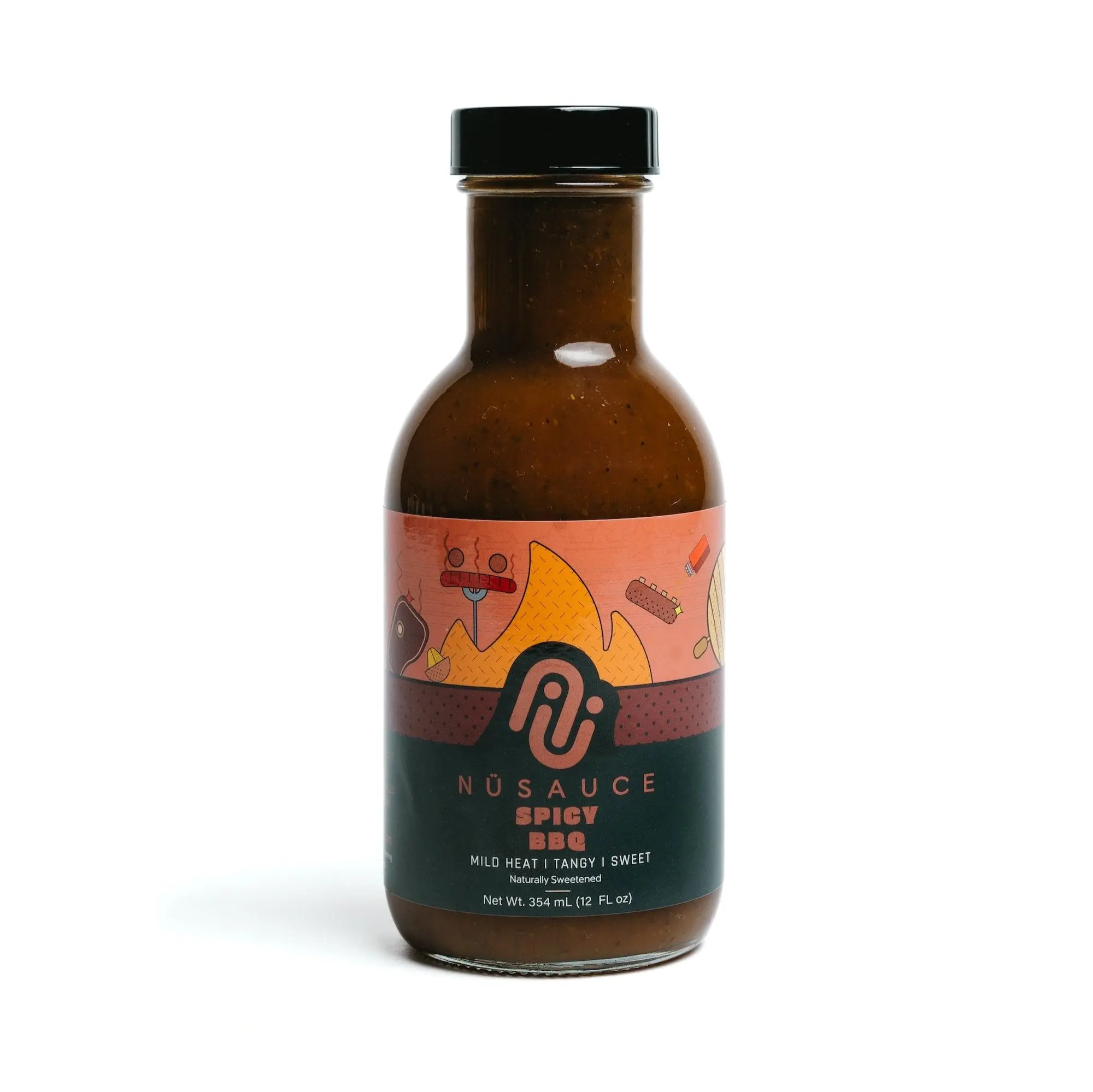 NüSauce Spicy BBQ Sauce - Sweet, Bold Flavor, Low Cal, No Artificial Ingredient, with digestive Aid