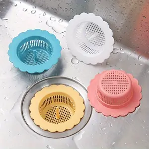 4pcs Kitchen Sink Drain Filter, Bathroom Toilet Sewer Floor Drain, Dishwashing Sink, Anti-clogging and Leaking Net, Debris, Leak Prevention, Plastic，(Random color shipping）