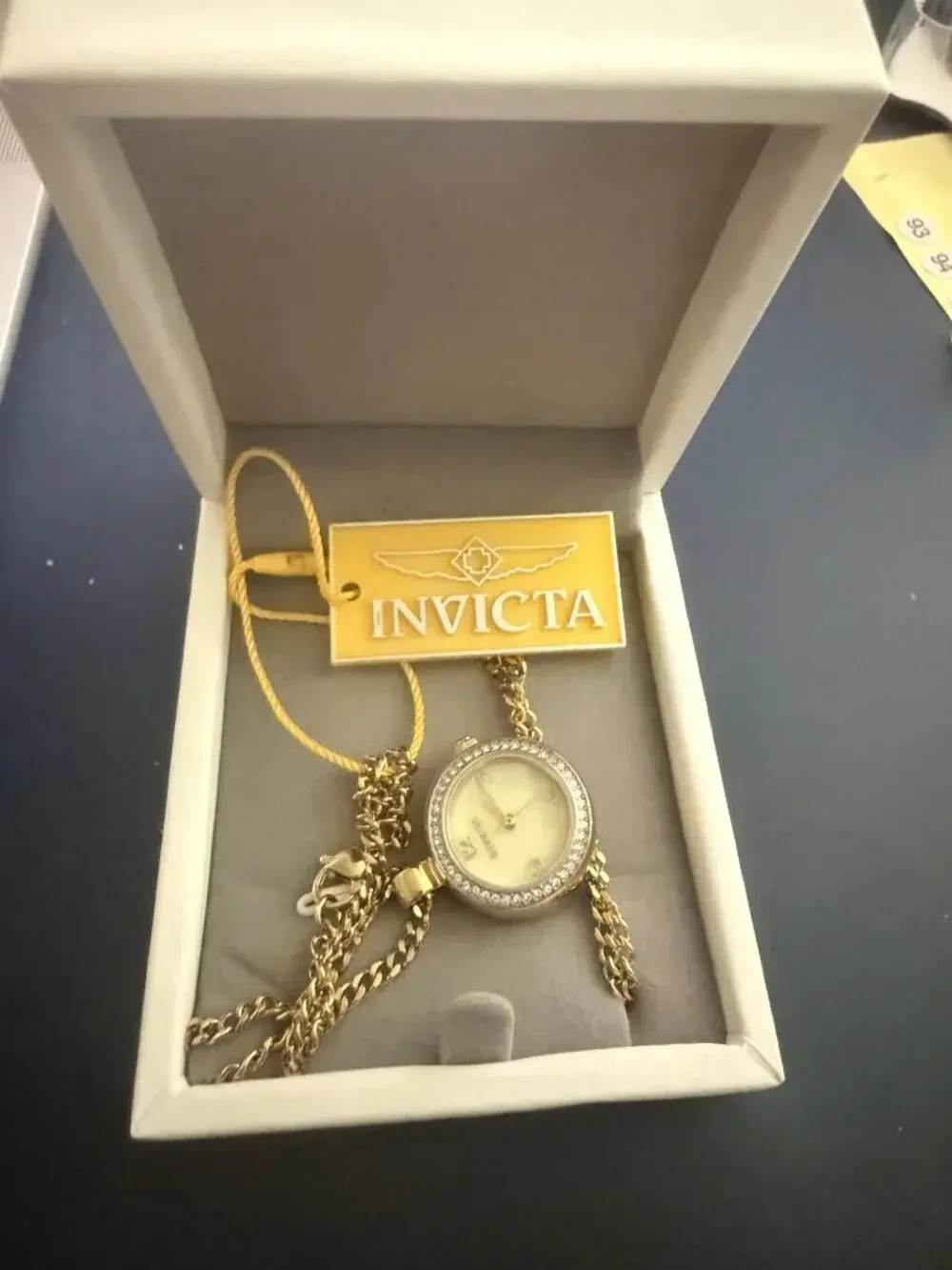 Invicta Gold Mini Angel Women’s 22.5mm Watch Necklace