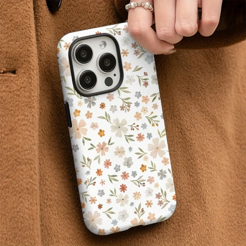 A beautifully designed double-layered protective case with a vibrant spring floral pattern. Durable and sturdy, this 2-in-1 case is compatible with iPhone 17/16/15/14/13/12/11 Pro Max/Plus/Pro, and Galaxy S25/S24/S23 Ultra. Ideal for couples.