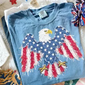 Faux Patch Eagle- Unisex Graphic Comfort Color Tee