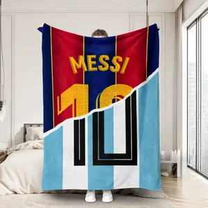 One blanket, featuring Messi No. 10, a football icon, perfect for a warm nap, car, or pet. Ideal as a birthday/holiday gift, suitable for sofas, beds, dorm rooms, hotels, and offices. Soft Warm Throw