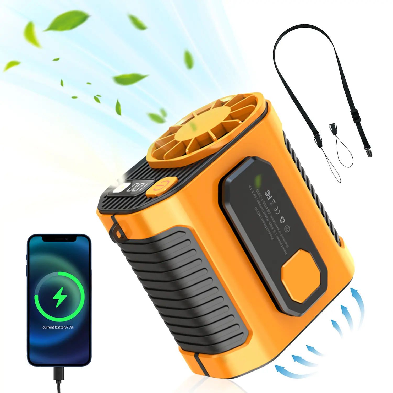 10000mAh Portable Waist Fan,Gifts for Men Dad Husband,Rechargeable Wearable Under Shirt Fan With 5 Speeds & Flashlight,Powerful Belt Fans,Personal Cooling Fan  for Jobsite Travel Camping Essentials 2026