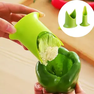 2Pcs/Set Pepper Corer and Seed Remover, Efficient Tool for Jalapenos, Peppers, Cucumbers, Tomatoes, and Other Fruits and Vegetables