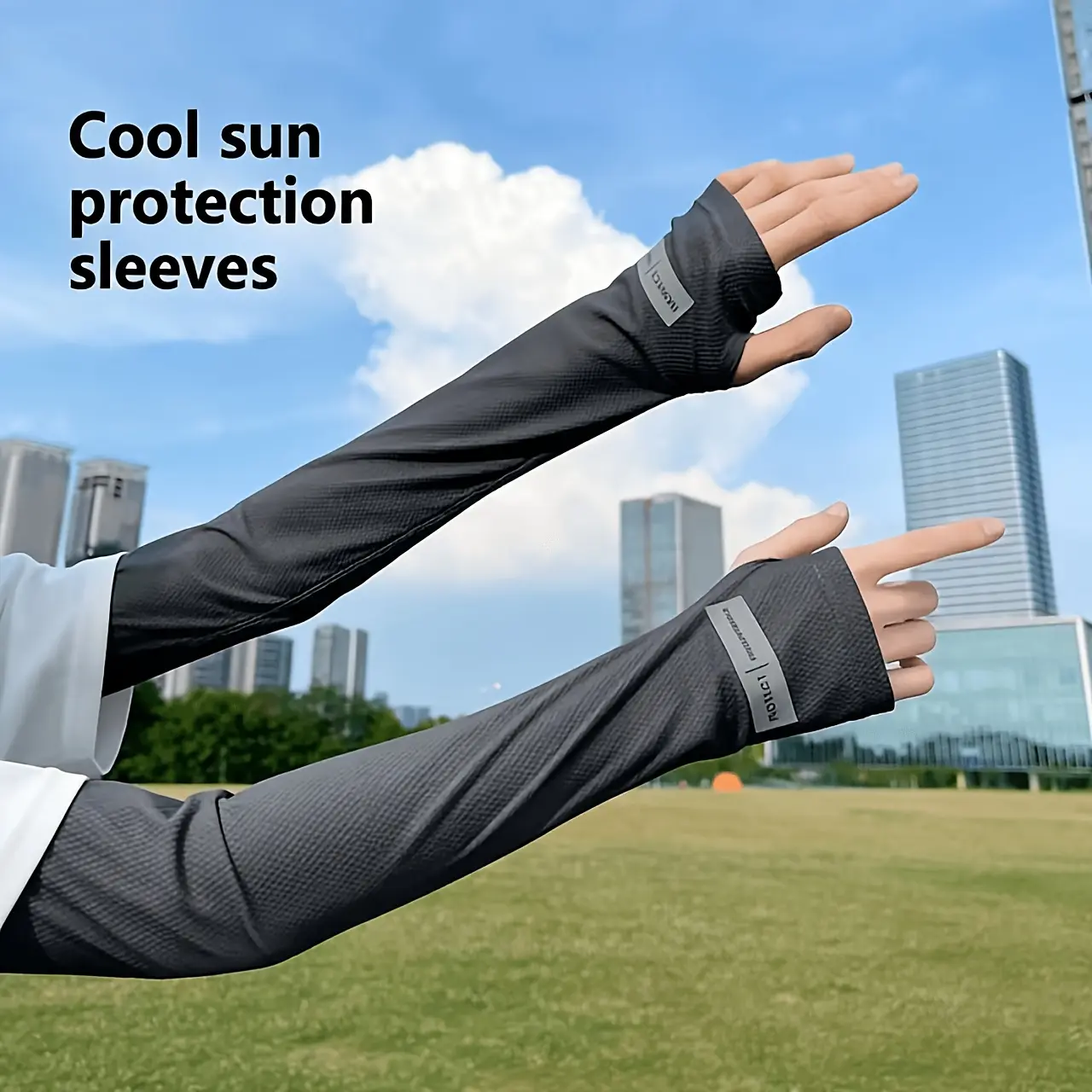 4 double sunscreen sleeves, sunshade ice sleeves, unisex arm guards, loose and breathable, cool and comfortable, suitable for outdoor sports in all seasons, cycling, mountain climbing, tourism