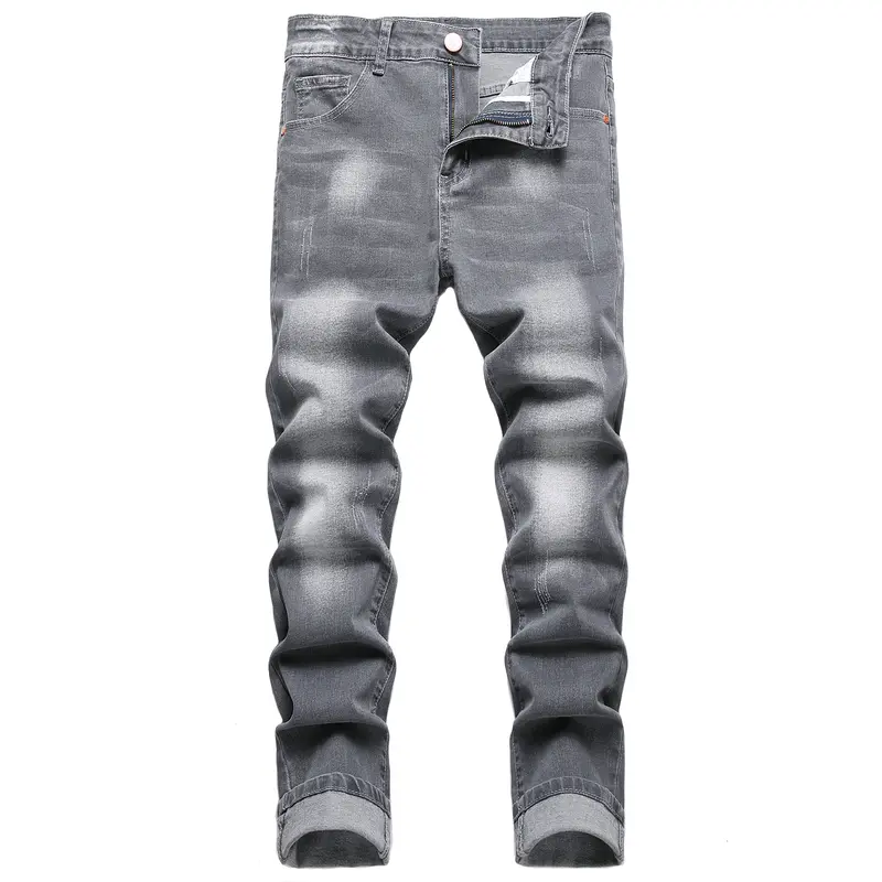 JUNBAOSS Men's Slim Fit Stretch Jeans Ripped Skinny Jeans for Men, Distressed Straight Leg Fashion Casual Popular Chic Comfort Flex Waist Denim Pants, Menswear Classic Street Style Cotton Fabric Jean Natural Hipster Personalized Stylish Jeans with Pockets