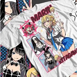 Marin Kitagawa Anime Graphic T-Shirt - 100% Cotton Short Sleeve Aesthetic Classic Menswear Cargo Casual Top, Sports & Outdoor Streetwear