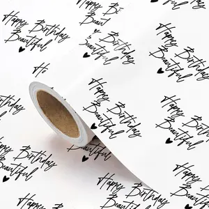 Birthday Wrapping Paper for Women - Mini Roll - 17 Inch x 16.5  - Happy Birthday Beautiful Wrapping Paper for Special , Girlfriend, Wife